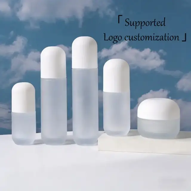 Frosted Glass Pump Bottles