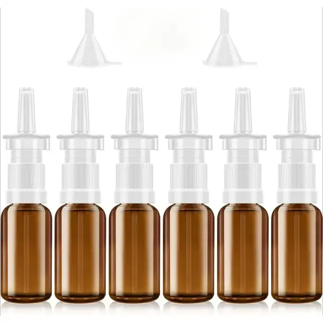 Amber Plastic Pump Bottles