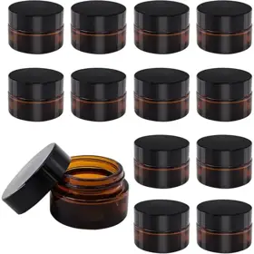Amber Glass Cosmetic Jars view 1