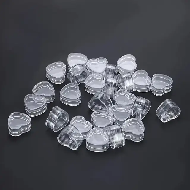 Heart-Shaped Plastic Lip Balm Pots