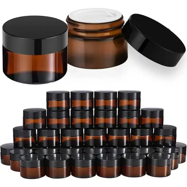 Amber Glass Cosmetic Jars