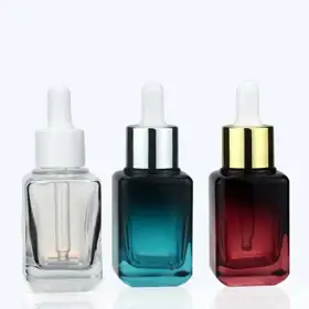 Gradient Square Glass Dropper Bottles view 1