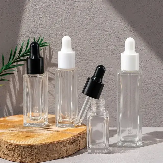Square Glass Dropper Bottles view 2