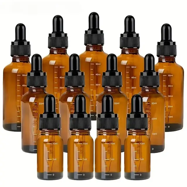 Amber Glass Dropper Bottles