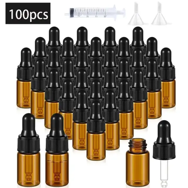 Amber Glass Dropper Bottles
