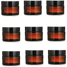Amber Glass Cosmetic Jars view 1
