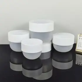 Frosted Plastic Cosmetic Jars view 1