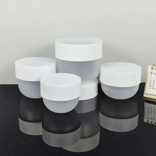 Frosted Plastic Cosmetic Jars