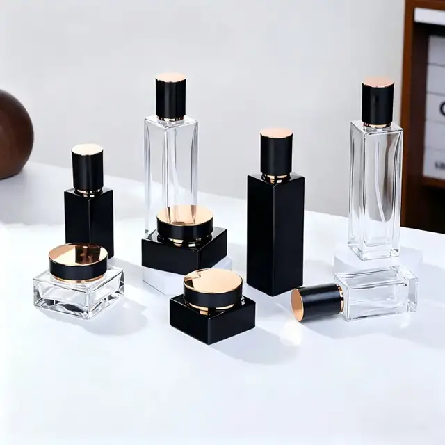 Square Glass Cosmetic Jars