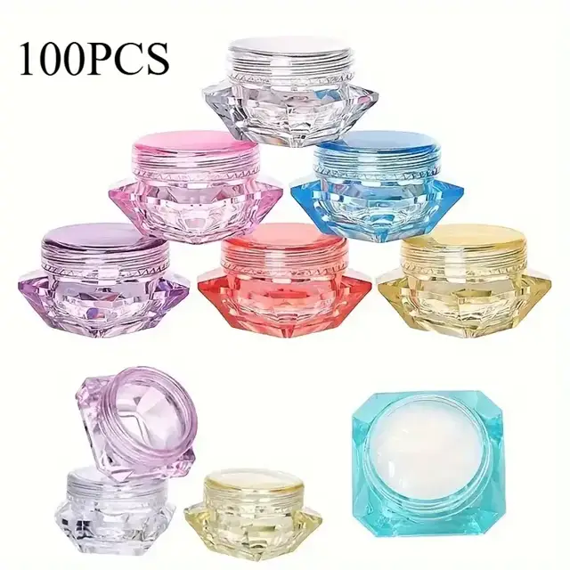 Diamond-Shaped Plastic Cosmetic Jars