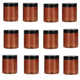 Amber Plastic Cosmetic Jars