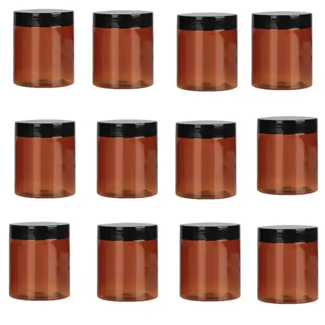 Amber Plastic Cosmetic Jars