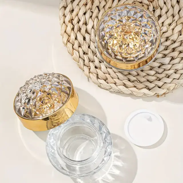 Diamond-Shaped Glass Cosmetic Jars view 2