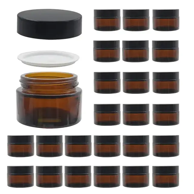 Amber Glass Lip Balm Pots
