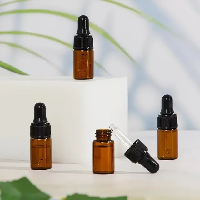 Amber Glass Dropper Bottles view 2