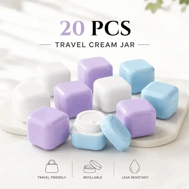 Square Plastic Cosmetic Jars
