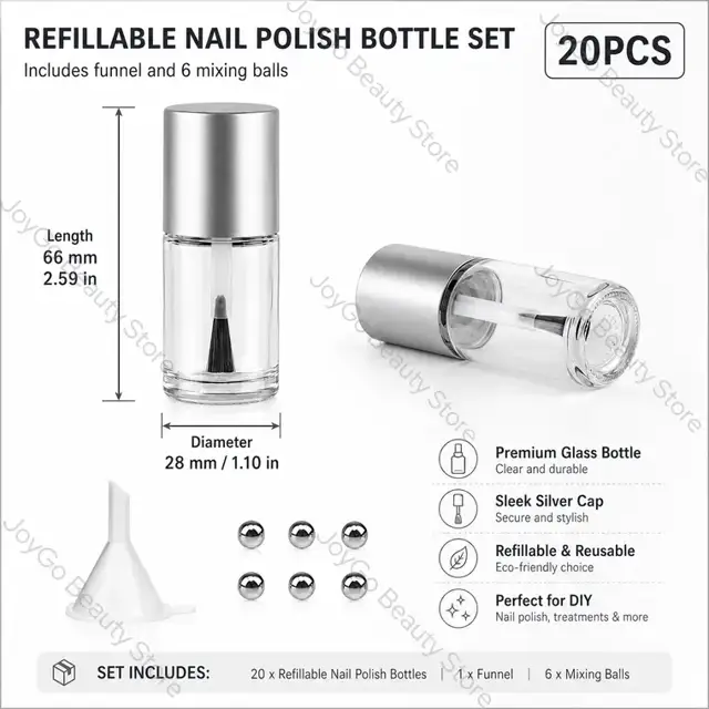 Glass Nail Polish Bottles view 2