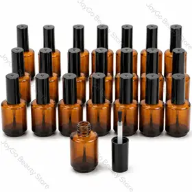 Amber Glass Nail Polish Bottles