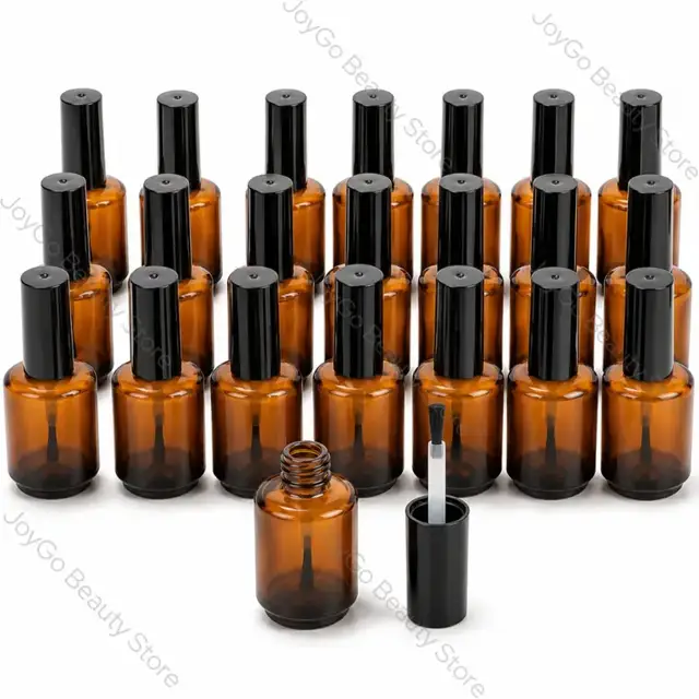 Amber Glass Nail Polish Bottles