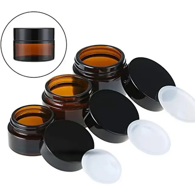Amber Glass Cosmetic Jars view 2