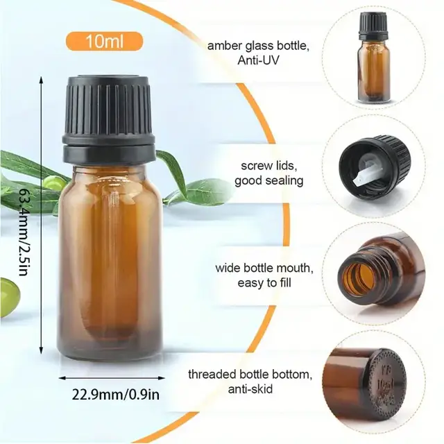 Amber Glass Dropper Bottles view 2